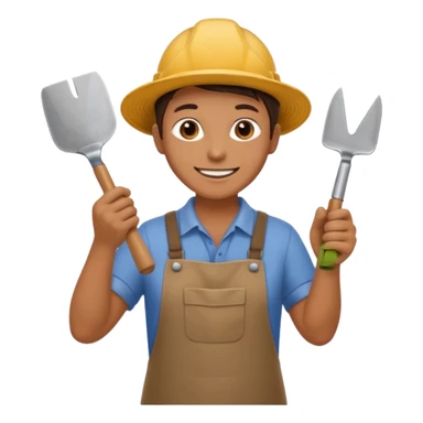 trowel gardening sticker