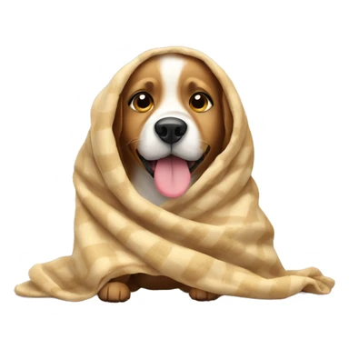Dog wrapped in a blanket  sticker
