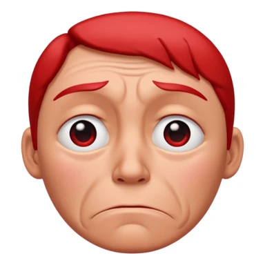 a very sad face that's red sticker