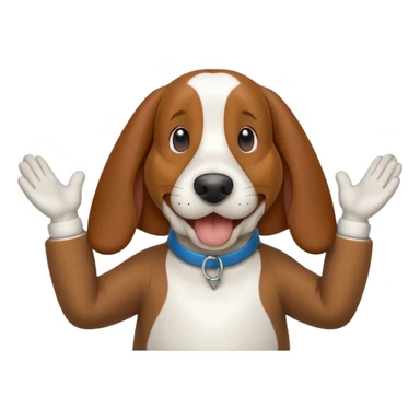 bassethound clapping with text say claps sticker
