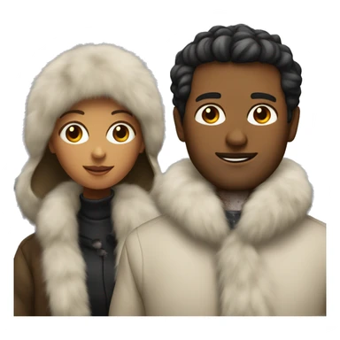couple in fur coat sticker