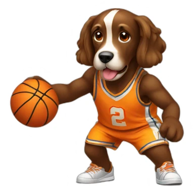 cocker fire black playing basketball sticker
