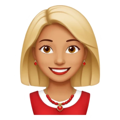 woman with red necklaced sticker