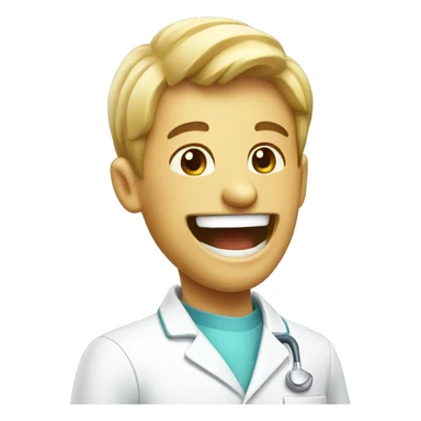 Laughing dentist sticker