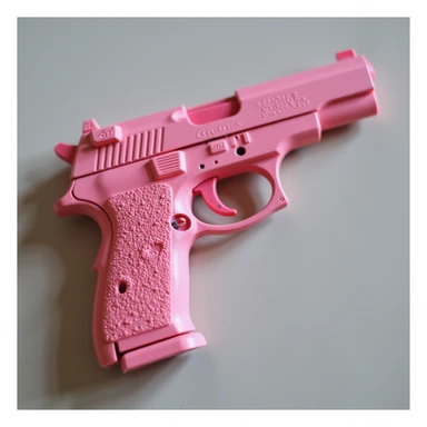 Pink heart pistol, remove background sticker