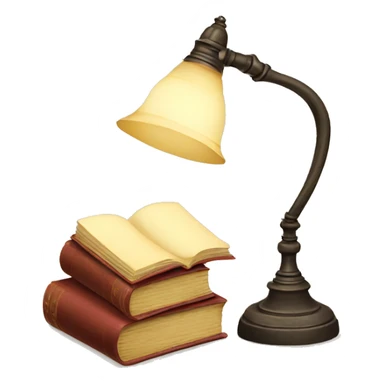 vintage lamp with open book sticker