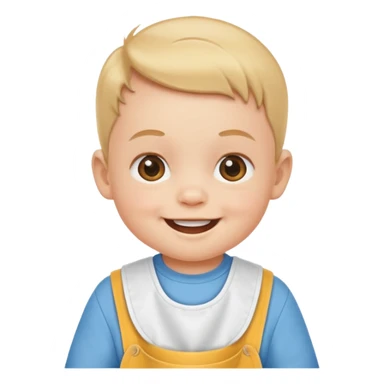 baby with bib sticker