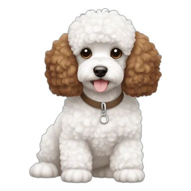 2 doga french poodle 1 white colour 1 canela brown color sticker