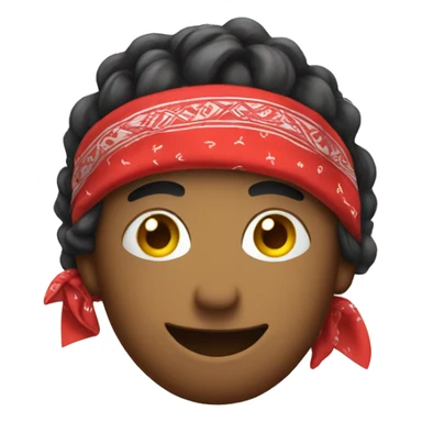 A smiley face wearing a red bandana sticker