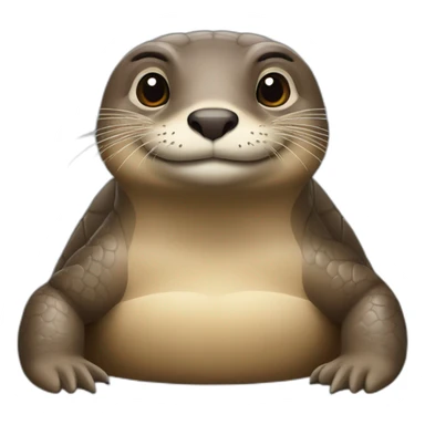 Loutre sur une tortue  sticker