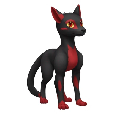 Cute cool black red animal hybrid Fakemon full body sticker