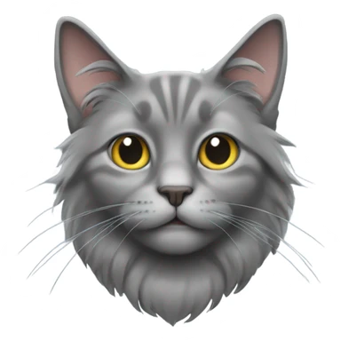 fold-eared long-haired gray cat sticker