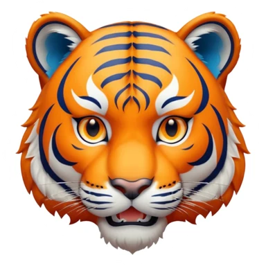 tiger all in blue color with orange eyes sticker