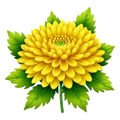 big bouquet Bright Yellow Chrysanthemum, luxuriant, leaf, bud sticker