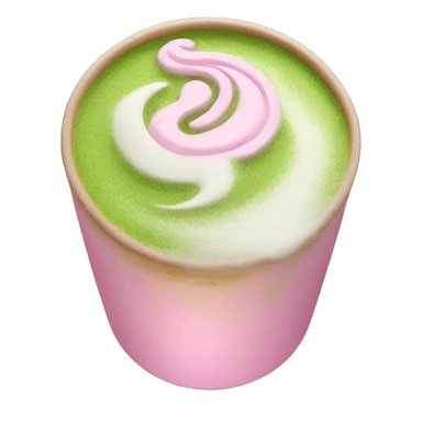 pink matcha latte sticker