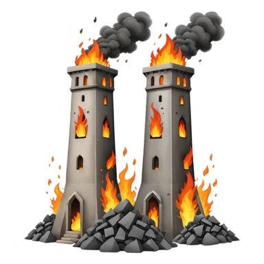 Uçak çarpan iki kule sticker