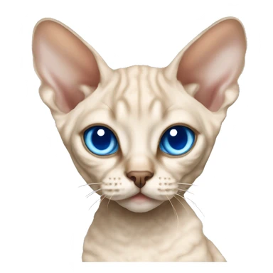 Beige Devon Rex cat blue eyes  sticker