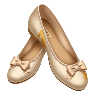 Beige realistic silk bow ballerina shoes sticker
