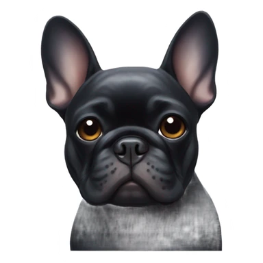 Black French bulldog with black bat wings sticker
