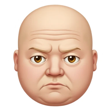 sad fat bald sticker