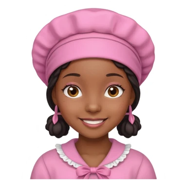 Black girl with pink bonnet sticker