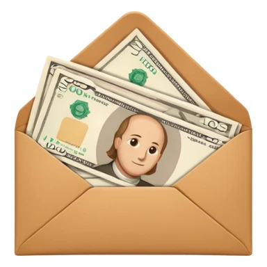 Banknotes in brown envelopes sticker