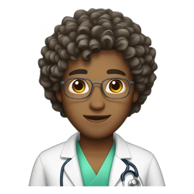 doctor male curly hair sticker