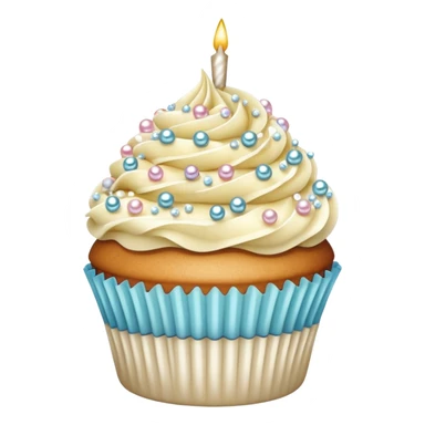 cupcake with pearls and sparkles sticker