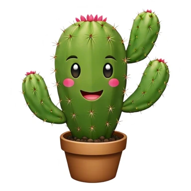 Cactus with a face sticker
