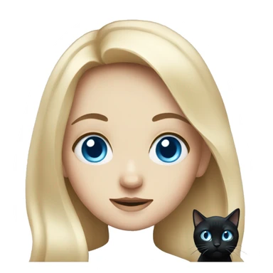 spooky girl with blue eyes and black cat sticker