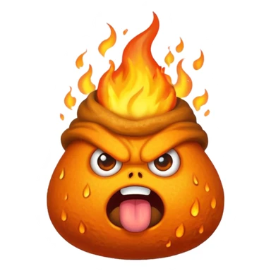 Super angry flaming poop sticker