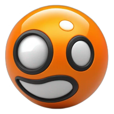 Pokeball orange color with logo geek joystick sticker