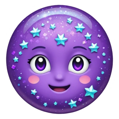 glitter purple no cancel sticker