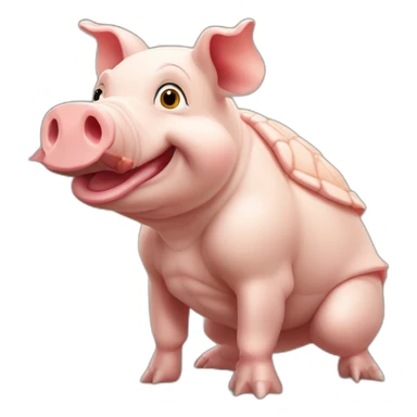 Cochon d'Inde sure une tortue sticker