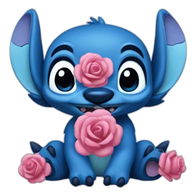 Stitch rose et bleu sticker