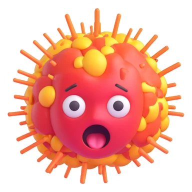 shocked emoji with an exploding brain, 3D emoji style sticker