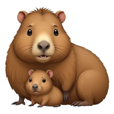 Capybara cute with it mom also don't let it look like a rat sticker