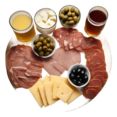 charcuterie with a beer sticker