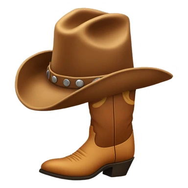 Cowboy boots with hat sticker