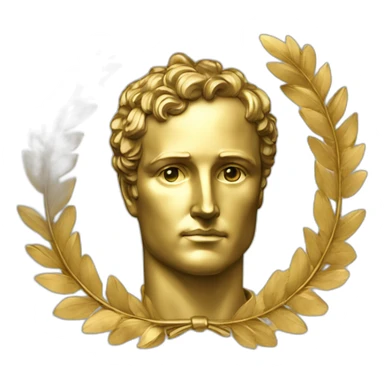 Laurel wreath napoleon golden statue sticker