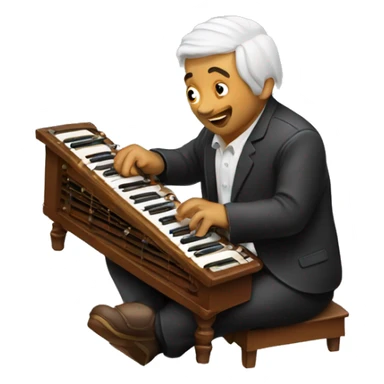 man playing harmonium sticker