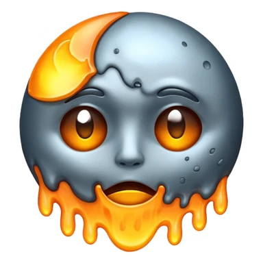 Melting moon sticker