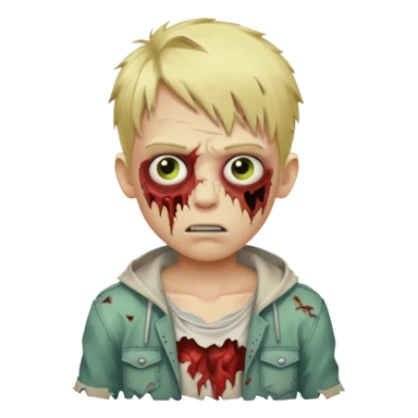 boy zombie with blonde hair sticker