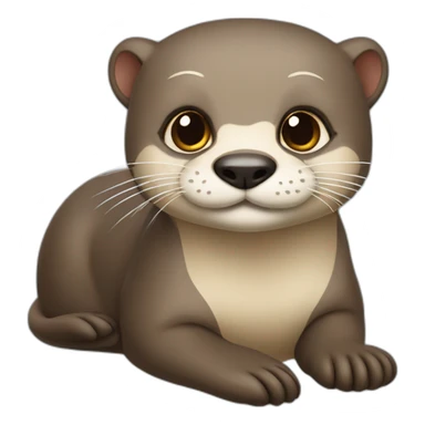 loutre sur un chat.  sticker