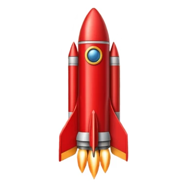 Vertical rocket ship, in layered red brick pattern/color sticker
