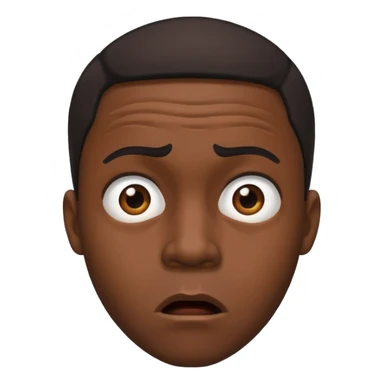 Shocked black guy looking down sticker