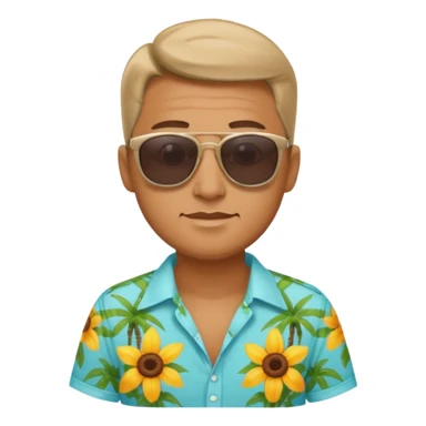 man with sunglasses and summer shirt sticker