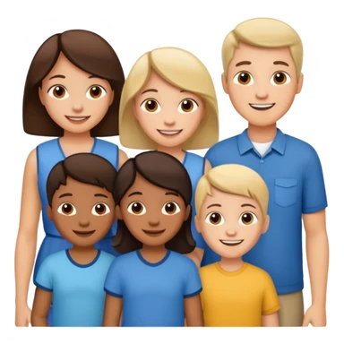 an american couples with 3 children in the age of school sticker