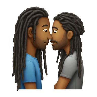 Woman emoji kissing man with dreads sticker