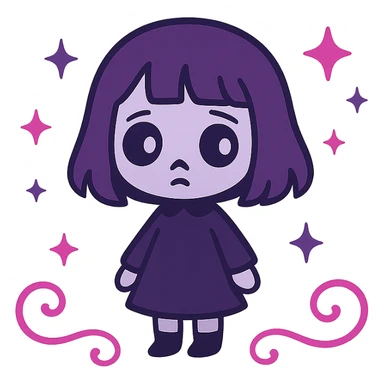 Remove the background and any text from this goth banner, keep it cute, expressive, minimal, in the style of imagen-4-fast-KaUtLiSA10F, with a transparent background. sticker